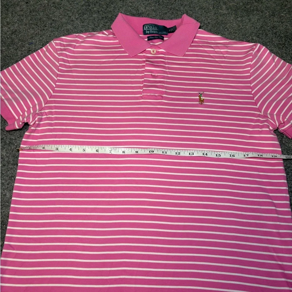 Ralph Lauren Men’s Pink and‎ White Polo Shirt size Medium